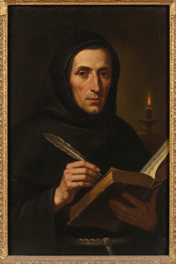 Portrait de dom Célestin, moine bibliothécaire