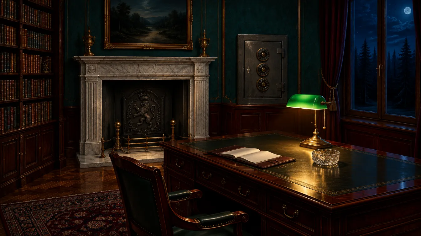 Le bureau d'Armand Castelain, fermé de l'intérieur