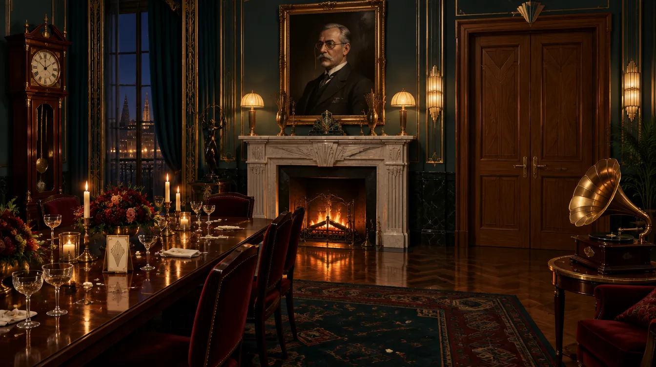 Le grand salon de la villa Castelain, décoré pour le gala